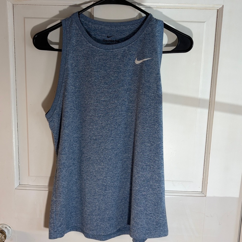 Nike Men’s Heathered Light Blue Athletic Tank Top